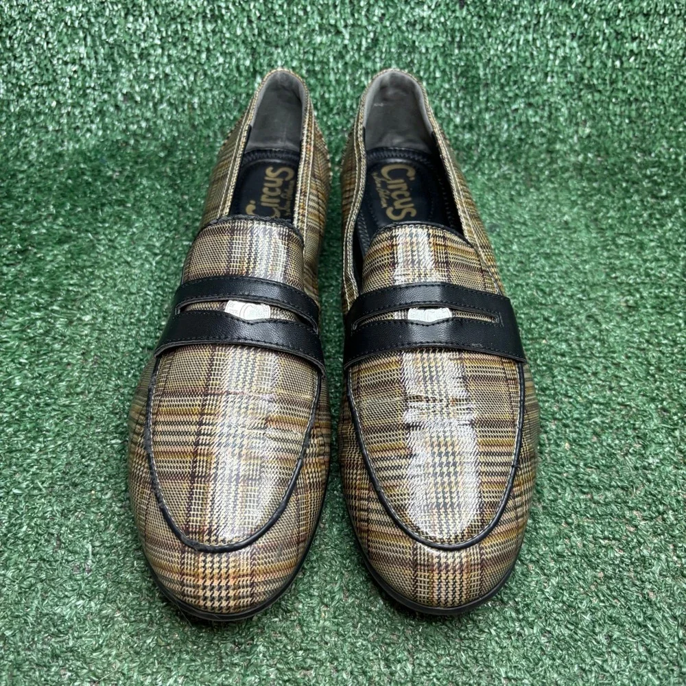 Circus Sam Edelman Hannon Plaid Penny Loafer Dark Academia Flat Brown Womens 10